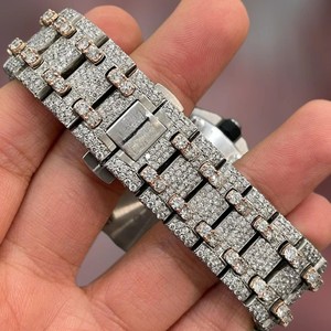 Mode fait à la main réglage VVS Moissanite diamant montre mécanique de luxe personnaliser montre-bracelet pour hommes à la main bijoux fins - Product Image 2