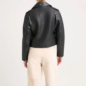 Nouveau élégant tenue décontracté couleur unie femmes veste en cuir fabrication meilleure qualité en cuir véritable femmes veste - Product Image 5