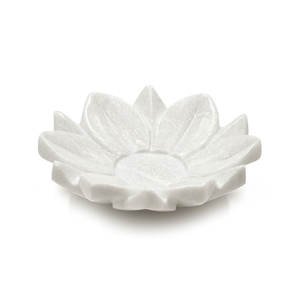 Bandeja de velas de mármol blanco con forma de loto de último diseño para decoración de fiestas de Navidad - Product Image 1