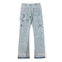 DENIMGUYS Hommes Style Vintage Rue Y2K Déchiré Denim Bellbottom Pantalon Personnalisé Hommes Streetwear Designer Évasé Jeans