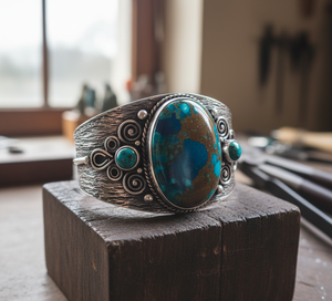 สร้อยข้อมือลูกปัดชุบทอง14K ธิเบตทำมือปรับได้สไตล์โบฮีเมียนกำไลแฟชั่นสำหรับผู้ชายธรรมชาติ chrysocolla - Product Image 2