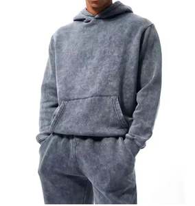 Vente en gros de survêtements personnalisés délavés à l'acide pour hommes à capuche à manches longues avec un design personnalisé et un style Hip Hop - Product Image 2