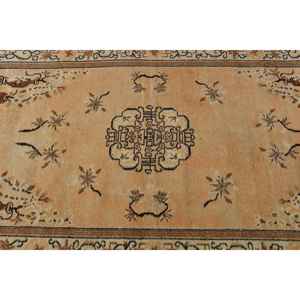 Tapis turc vintage, tapis de 3,6 x 6,46 pieds, tapis Ikat à accents bruns - Product Image 4
