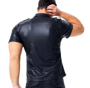 เสื้อเชิ้ตหนังแท้ผู้ชาย ขายส่ง คุณภาพพรีเมียม แขนสั้น ระบายอากาศดี แฟชั่นฮิปฮอป สั่งทำได้ - Product Image 5