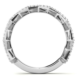 Bague d'éternité en moissanite en forme de couronne SHREYA DIAM pour femme, en argent 925, sertie pavé, bijoux de mariage de luxe et tendance - Product Image 5