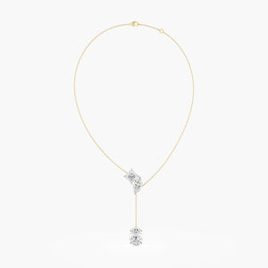 5,55 CT. Tw. Collar de oro blanco Lariat Diamantes cultivados en laboratorio Estilo religioso de oro amarillo de 18 quilates para compromiso Aniversario de bodas - Product Image 3