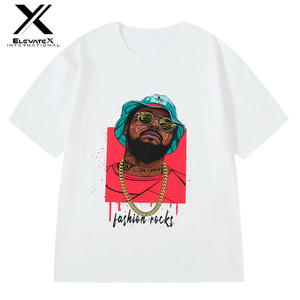 เสื้อยืดผู้ชายผ้าคอตตอนใส่สบายสะพายไหล่ลำลองทรงหลวมพิมพ์ลายแบบกำหนดเอง - Product Image 6