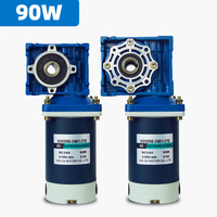 Motor DC Magnet permanen, dapat disesuaikan 12V/24V/90V/120V dengan NMRV30/RV40 Worm Gear Reducer untuk berbagai mesin industri