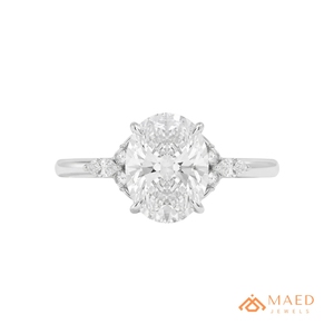 <b>Moissanite</b> <b>Ring</b> <b>Oval</b> Cut Silver Fine Jewelry <b>Ring</b> for Women Elegant Leaf Design Bridal <b>Engagement</b> Gift Fashion Jewelry <b>Ring</b> Gift - Product Image 1