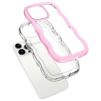 Coques de protection antichoc 2-en-1 en TPU et PC, design vague de couleur 2D, sans support, pour téléphones mobiles 16 15 Pro Max