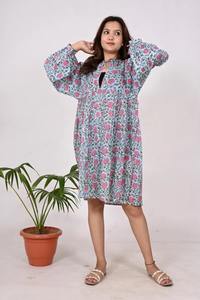 Fait à la main indien bloc de coton imprimé robe d'été élégant Boho mariage invité tenue nouvelle tenue décontractée à la mode personnalisé avant mariée - Product Image 5