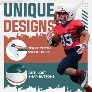 Gants de football de monteur de ligne rembourrés de haute qualité en cuir couleur et logo personnalisables pour les jeunes et les adultes - Product Image 4