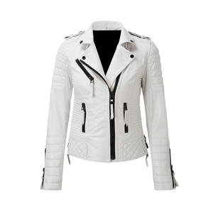 Chaqueta de Cuero para Mujer, Chaqueta Ligera, Transpirable, Antiarrugas, Impermeable, Ecológica, Calidad Premium, Última Moda - Product Image 1