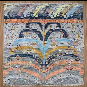 Meilleure vente de tapis abstrait moderne en laine et soie noué à la main pour le salon, la chambre, la chambre d'amis ou la porte de prière au prix d'usine - Product Image 4