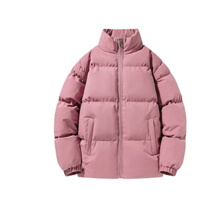 Doudoune d'hiver surdimensionnée pour hommes de grande taille avec logo personnalisé vêtements à bulles épais et chauds avec col montant tissu en toile - Product Image 3