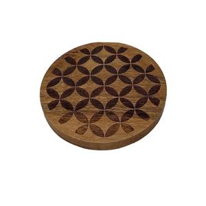 American Style Manufacturer Solid Handmade Wooden Mat & <b>Pads</b> Non Slip Eco-friendly Flower Design Tea <b>Coffee</b> Drinking Coasters - Product Image 6