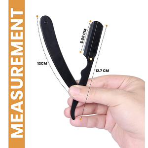 La mejor maquinilla de afeitar de borde recto de acero inoxidable alemán negro mate seguridad desechable para cara cuerpo para uso en barbería al por mayor - Product Image 2