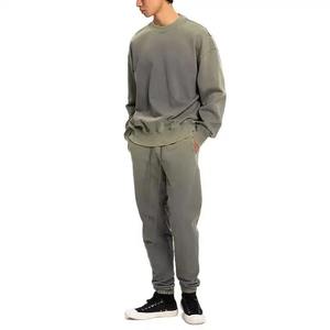 Chándal de lavado ácido personalizado para hombres y mujeres, 100% algodón, 2 piezas, conjunto de Jogger con capucha de gran tamaño, venta al por mayor, ropa de calle, conjunto de Jogger de algodón - Product Image 1