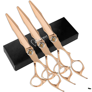 Tijeras de pelo de hoja recta para diestros con puntas romas, cuchillas afiladas de tensión ajustable para uso de peluquero, peluquería - Product Image 2