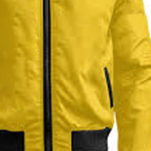 Blouson Bomber Mikado Jaune Réversible Imperméable Respirant Coupe-Vent Style Universitaire Décontracté Col en V Manches Avant - Product Image 3