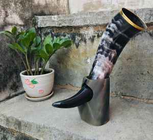 Nuevo Soporte para Cuerno Vikingo Hecho a Medida, Cuernos de Búfalo Impermeables con Tallado Moderno para Venta al por Mayor - Product Image 1