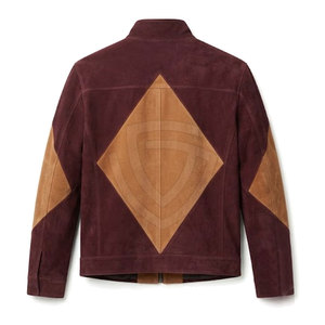 Refined Genuine <b>Suede</b> Leather <b>Jacket</b> Designed For <b>Men</b> With Classic Collar Soft Feel Practical Pockets And Modern Casual Look - Product Image 2