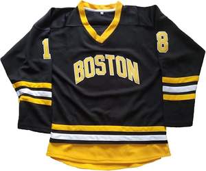 Camiseta de hockey sobre hielo Lisa 100% poliéster adulto personalizada al por mayor Negro Azul blanco - Product Image 2