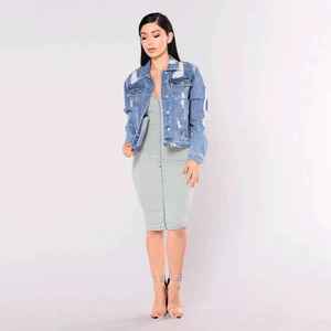 Nouvelle Veste Chemise en Jean pour Homme et Femme, Tendance Décontractée, en Coton Délavé Uni, Manches Longues, Style Rétro Ample, Personnalisable, pour le Travail - Product Image 4