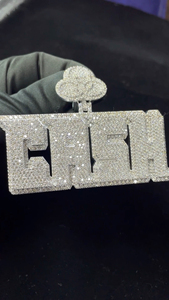 Pendentif en argent sterling 925 de meilleure qualité Mirror Shine 'CASH' avec caution personnalisée glacée pour cadeau de style Hip Hop - Product Image 5