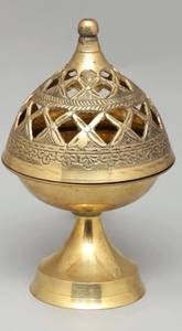 Porte-encens en laiton doré Brûleur d'encens en métal pour la maison et la décoration religieuse Brûleur d'encens en laiton - Product Image 6