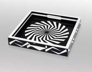 Plateau de service artisanal de qualité supérieure et de dernière couleur en incrustation d'os Ustensiles de cuisine de grande taille Restaurants de l'Inde - Product Image 1