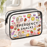 Pochette cosmétique transparente en PVC avec fermeture éclair pour emballage de marque de beauté et rangement de voyage, personnalisable avec impression sur mesure