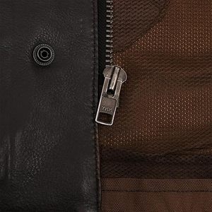 Gilet de moto classique à double fermeture en cuir noir de qualité supérieure pour hommes-Gilet de moto grande taille avec logo personnalisé - Product Image 5