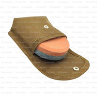 COUTEAU RASOIR HACHE MACHETTE OUTIL D'AFFÛTAGE DEUX FACES PUCK PIERRE ET POCHETTE D'AFFÛTAGE CARRY STONE WHILEOUT ET À PROPOS OU CHASSE