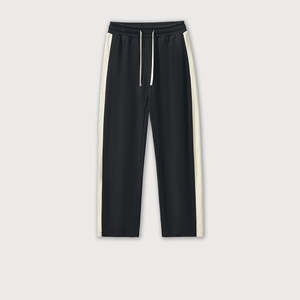 Calidad superior 350 Gsm Mezcla de algodón French Terry Lined Pantalones de chándal a rayas Baggy Wide Leg Joggers - Product Image 3