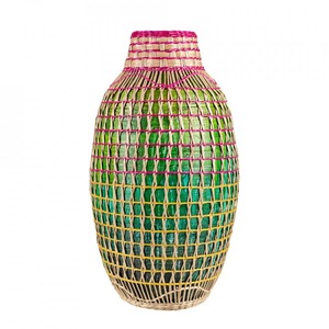 Glovimex Rustic Woven Table <b>Decor</b> <b>Vase</b> Seagrass <b>Vase</b> For Nature Vibe Plant <b>Vase</b> - Product Image 1