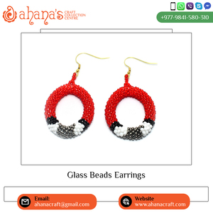 Wholesale Premium Quality Handmade Glass Beaded Drop <b>Earrings</b> Latest Design Classic Style <b>Fashion</b> Pearl <b>Hoop</b> <b>Earrings</b> for Gifts - Product Image 3