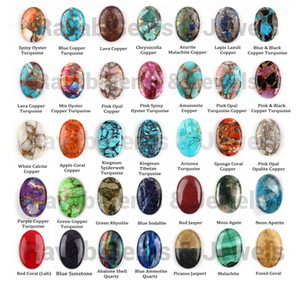 Cabochon ovale plat de 20x30mm, grande taille, en turquoise cuivrée rose-noire naturelle, polie et lisse, pierre précieuse en vrac pour la fabrication de bijoux - Product Image 6