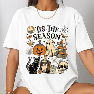 Chemise d'Halloween Vintage, Tis The Season Retro Ghost Spooky Season Halloween Costume T-Shirt, Y2K Halloween Top - Product Image 4