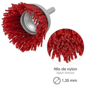 Spazzola in nylon per tazza Ø 75 mm. Spike 1/4 di pollice - Product Image 4