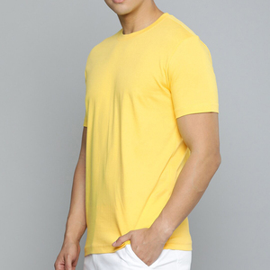 เสื้อยืดเข้ารูปของผู้ชายผ้าคอตตอนแห้งเร็วลายเรียบลำลองสีพื้นแขนสั้นพิมพ์ลาย - Product Image 3