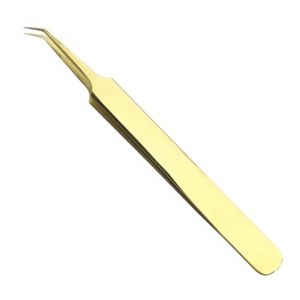 Pince à épiler réutilisable pour extensions de cils dorés Instruments de beauté en acier inoxydable - Product Image 5