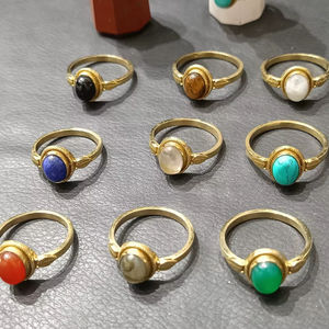 Bagues en laiton design faites à la main bijoux de mariage indiens bohèmes à la mode pour les chrétiens RG-240823L155 pour les fiançailles - Product Image 1