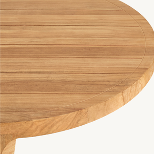Table ronde en vente chaude, fabriquée en bois de teck écologique, style moderne, adaptée à l'extérieur et anti-fongique - Product Image 2
