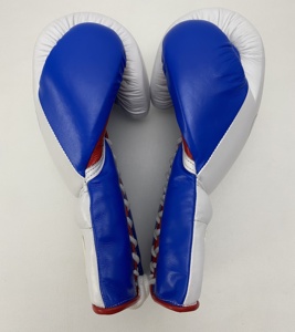 Gants de boxe de compétition haut de gamme à lacets en cuir de vachette véritable pour entraînement professionnel, usage adulte, personnalisables OEM 8 oz - Product Image 3