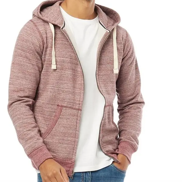 Zipper Different Blended Texture Hoodies Three Needle use on the Hoodie Manufacturing Fashion Zip hood
