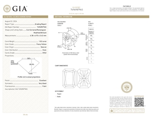 Fancy Yellow 1.02 Carat Long Radiant Cut Diamants en vrac Fancy VVS2 Clarity GIA Diamants naturels en vrac certifiés de l'Inde OEM - Product Image 2