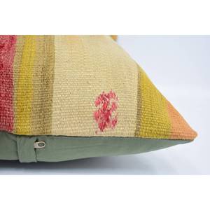 Oreiller en Laine Patchwork Kantha Multicolore 16x24 Pouces Motif Vintage Tissé - Product Image 5