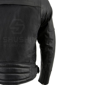 Veste de moto à col montant d'hiver de haute qualité OEM veste de course de motard en cuir véritable personnalisée - Product Image 5