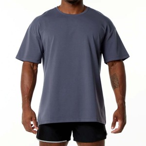 T-shirts épais 100% coton de haute qualité T-shirt uni brodé imprimé surdimensionné T-shirt personnalisé pour hommes de grande taille - Product Image 4